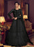 Black Motif Embroidered Jacket Style Anarkali Lehenga