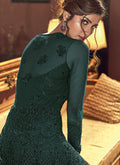 Dark Green Jacket Style Anarkali Lehenga