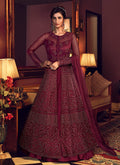 Wine Anarkali Lehenga