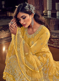 Indian Clothes - Yellow Embroidered Sharara Suit