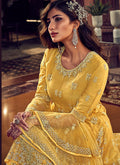 Indian Clothes - Yellow Sharara Suit In usa uk canada