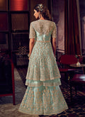 Indian Suits - Mint Green Traditional Sharara Suit