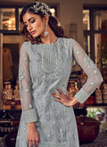 Indian Clothes - Light Blue Embroidered Sharara Suit