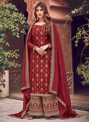 Red Designer Palazzo Suit