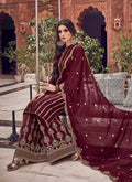 Indian Suits - Maroon Palazzo Suit In usa uk canada