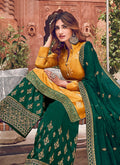 Indian Clothes - Yellow And Green Palazzo Suit