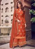 Orange Designer Palazzo Suit