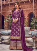 Purple Designer Palazzo Suit