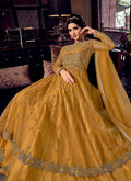 Bright Yellow Anarkali Lehenga/Pant Suit In usa