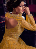 Bright Yellow Anarkali Lehenga/Pant Suit In usa uk canada