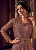 Rich Pink Jacket Style Anarkali Pant Suit In usa