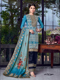 Blue Multi Embroidered Lucknowi Pakistani Pant Suit