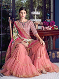 Baby Pink Lucknowi Gharara Palazzo Suit