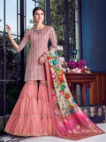Baby Pink Lucknowi Gharara Palazzo Suit