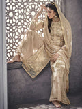 Beige All Ethnic Embroidered Pakistani Palazzo Suit