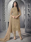 Golden All Ethnic Embroidered Pakistani Pant Suit
