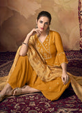 Yellow Zari Embroidered Palazzo Suit