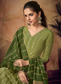 Green Zari Embroidered Palazzo Suit, Salwar Kameez