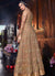 Peach And Golden Zari Embroidered Anarkali Suit