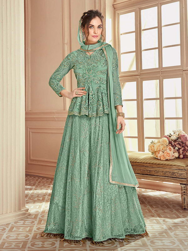Buy PINKKART Pakistani Faux Georgette Bridal Lehenga Suit Wedding Party  Women Hijab Dress 5666 at Amazon.in