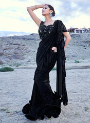 Black Cocktail Style Saree