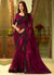 Plum Purple And Black Embroidered Saree
