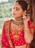 Bridal Red Zari Embroidered Designer Lehenga Choli