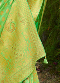 Lime Green Silk Saree With Blouse In usa uk canada