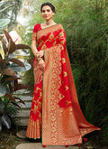 Red Silk Saree With Blouse