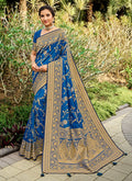 Blue Silk Saree With Blouse