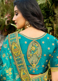 Sea Blue And Green Silk Saree In usa uk canada