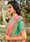 Pink And Green Silk Saree In usa uk canada