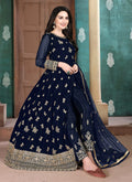Navy Blue Anarkali Pant Suit
