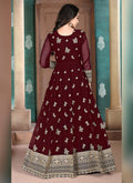 Indian Dresses - Maroon Anarkali Pant Suit In usa uk canada