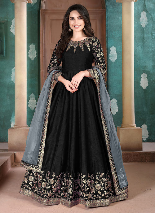 Black Golden Anarkali Suit