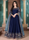 Blue Golden Anarkali Suit