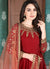 Indian Clothes - Red Golden Embroidered Anarkali Suit