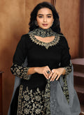 Indian Clothes - Black Embroidered Patiala Punjabi Suit In usa uk canada