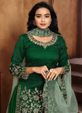Indian Clothes - Green Traditional Embroidered Punjabi Suit In usa uk canada