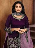 Indian Clothes - Purple Embroidered Patiala Punjabi Suit In usa uk canada