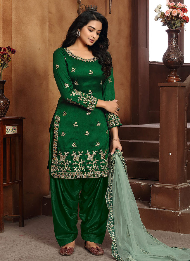 Buy Picasso Green Punjabi Suit Online : USA, UK - Salwar