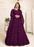 Plum Purple Embroidered Flared Anarkali Suit