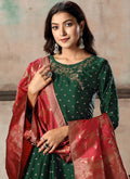 Indian Clothes - Green Anarkali Suit In usa