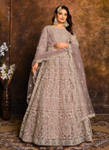 Light Purple Embroidered Indian Wedding Anarkali Suit