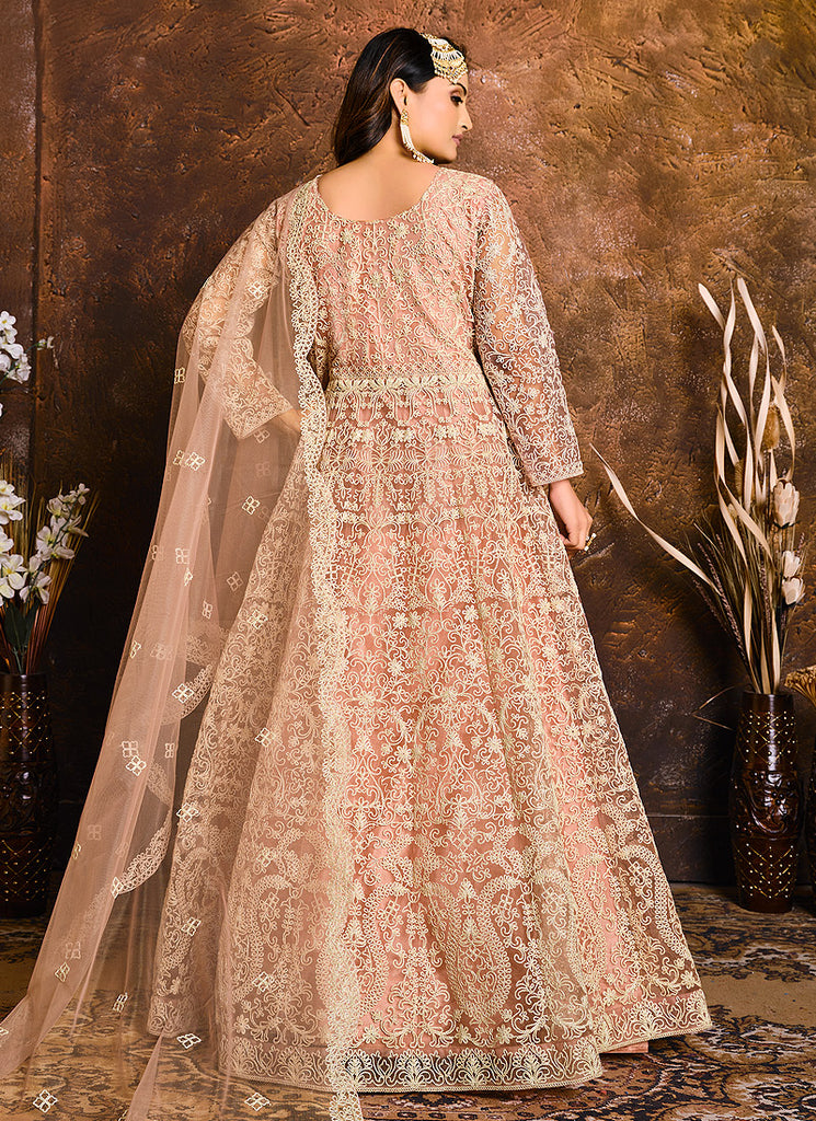 peach and gold indian wedding dress Buy Golden Rustic Peach Custom Reception Dress, Embroidered Dress, Pakistani Bridal Dress, Wedding Dress, Indian Wedding Dresses for Women Online in India