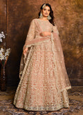 Light Peach Embroidered Indian Wedding Anarkali Suit