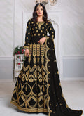 Black Embroidered Anarkali Suit