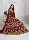 Red Embroidered Anarkali Suit In usa uk canada