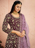 Deep Wine Anarkali Suit In usa