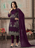 Purple Embroidered Salwar Kameez